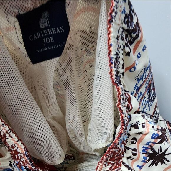 MENS XL Swim Shorts CARIBBEAN JOE Drawstring Side Inside Pocket Islands - Picture 1 of 8